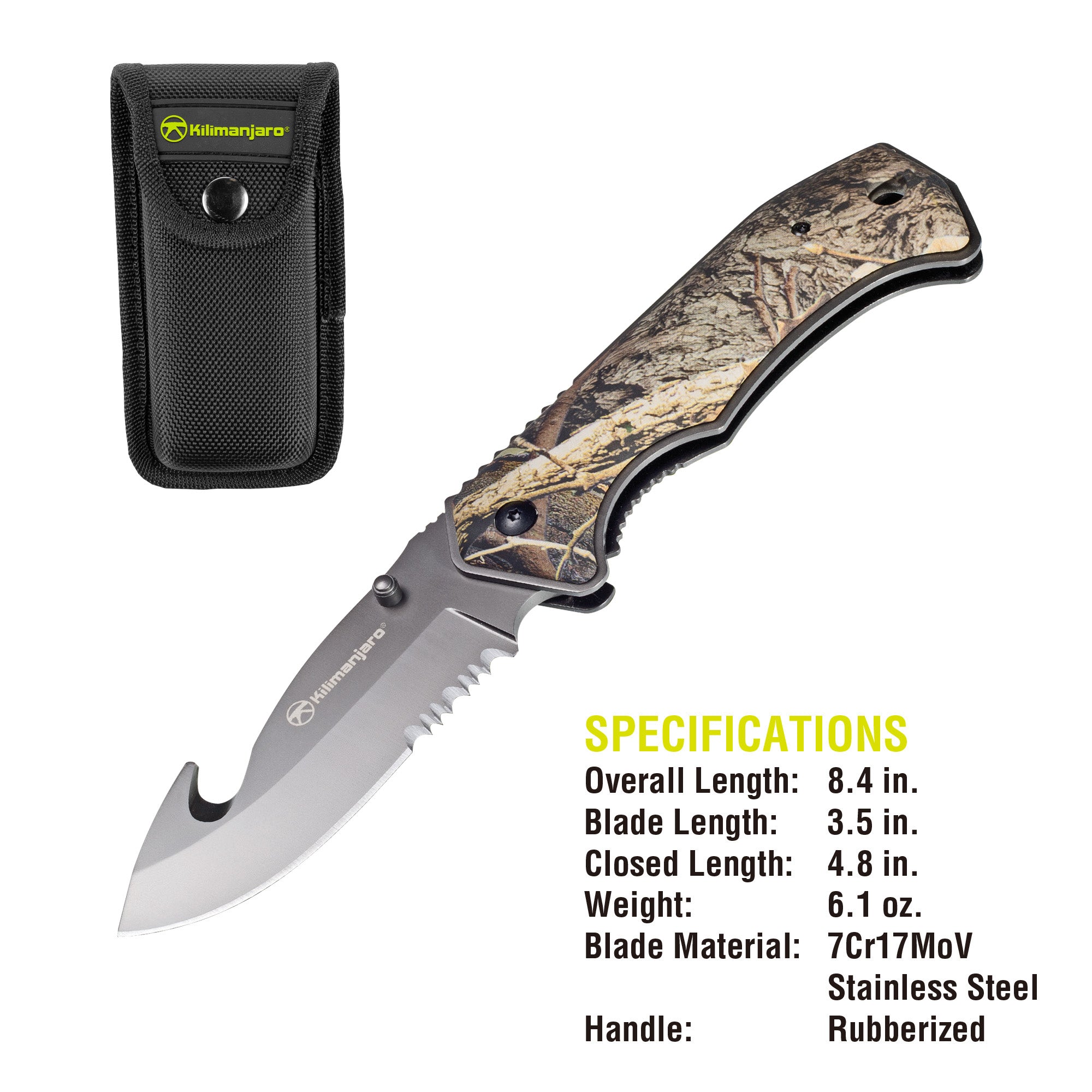 Victus 8 in. Folding Knife - Gut Hook Blade - Camo