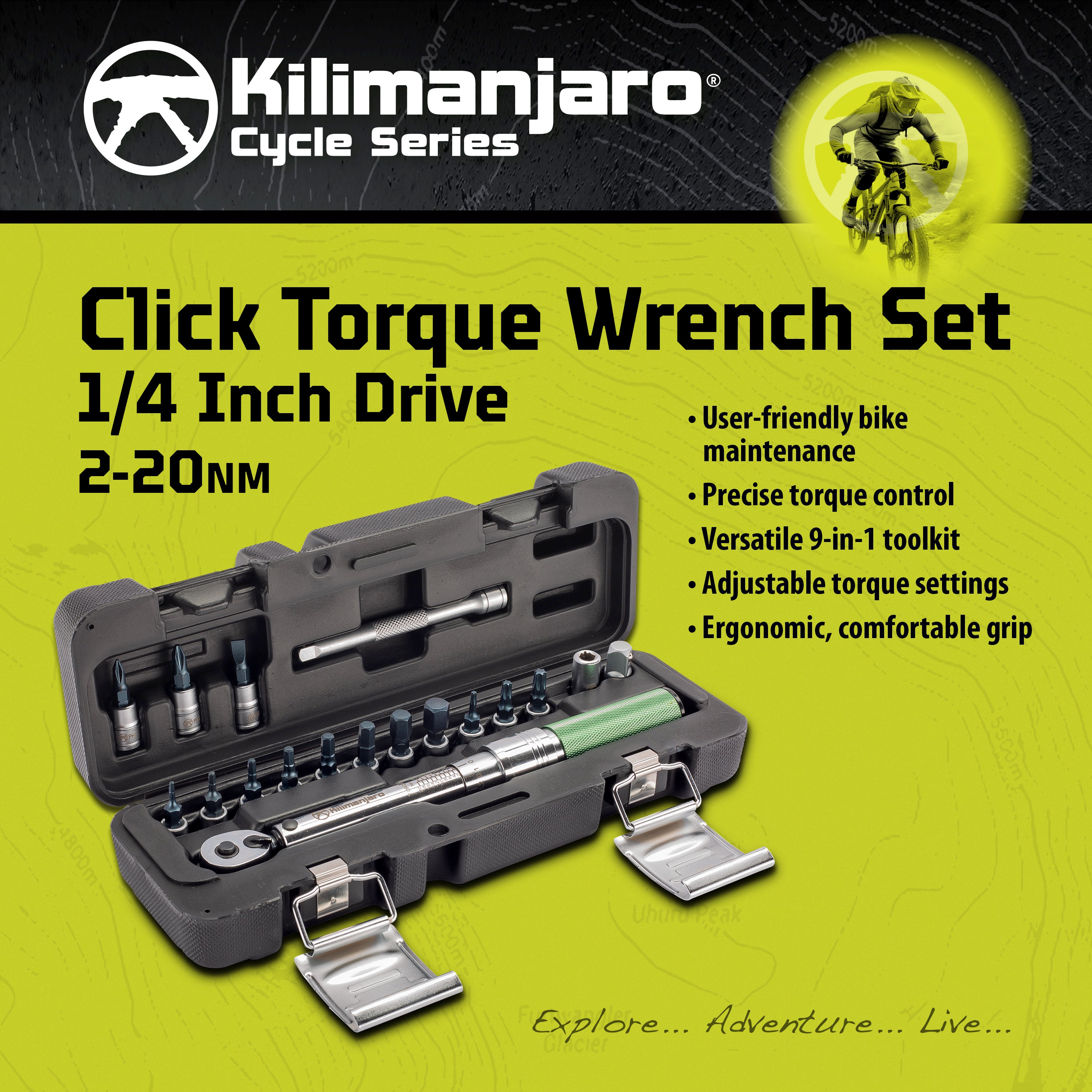 Click Torque Wrench Set 1/4-Inch Drive -2 to 20 NM