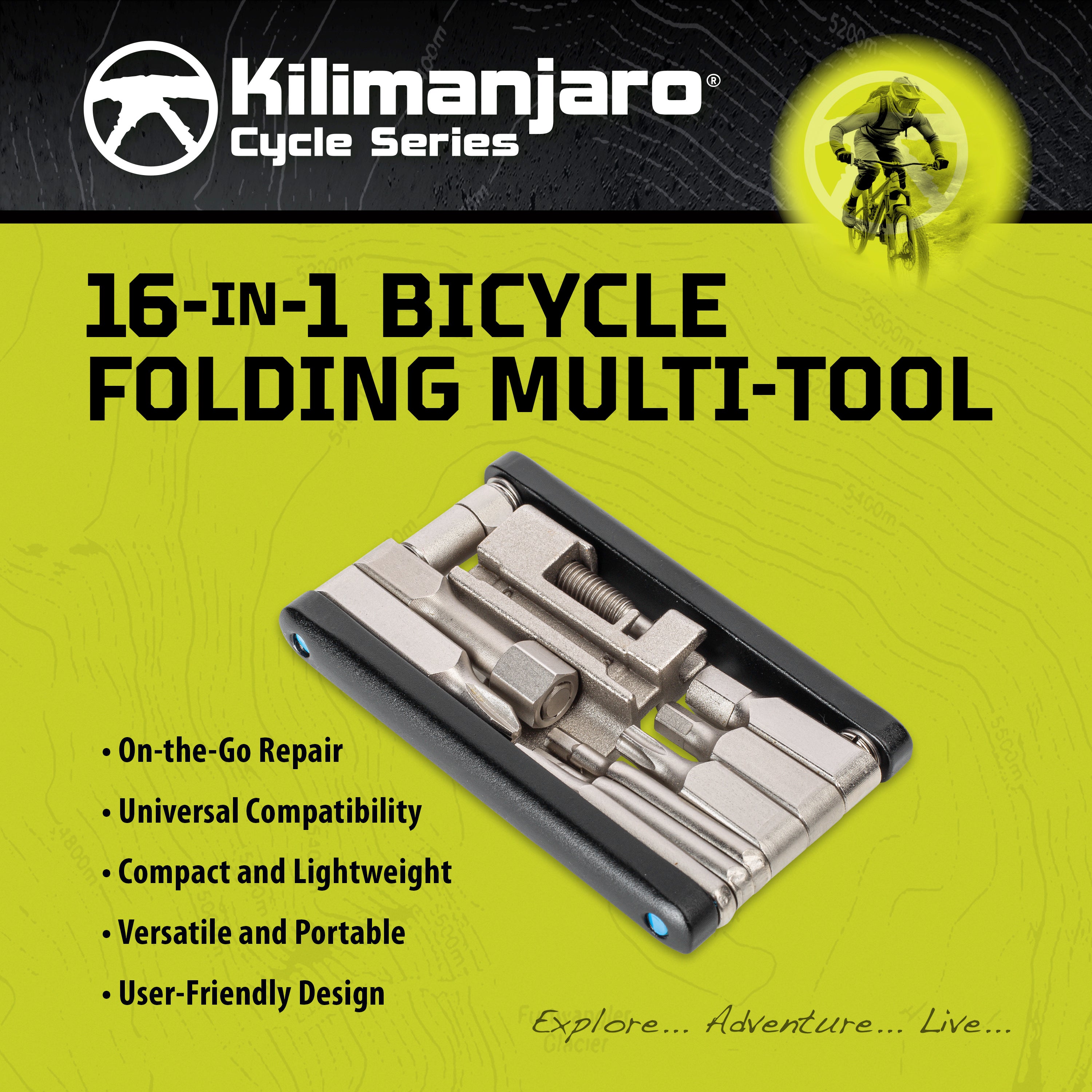 16-in-1 Folding Bicycle Multi-Tool