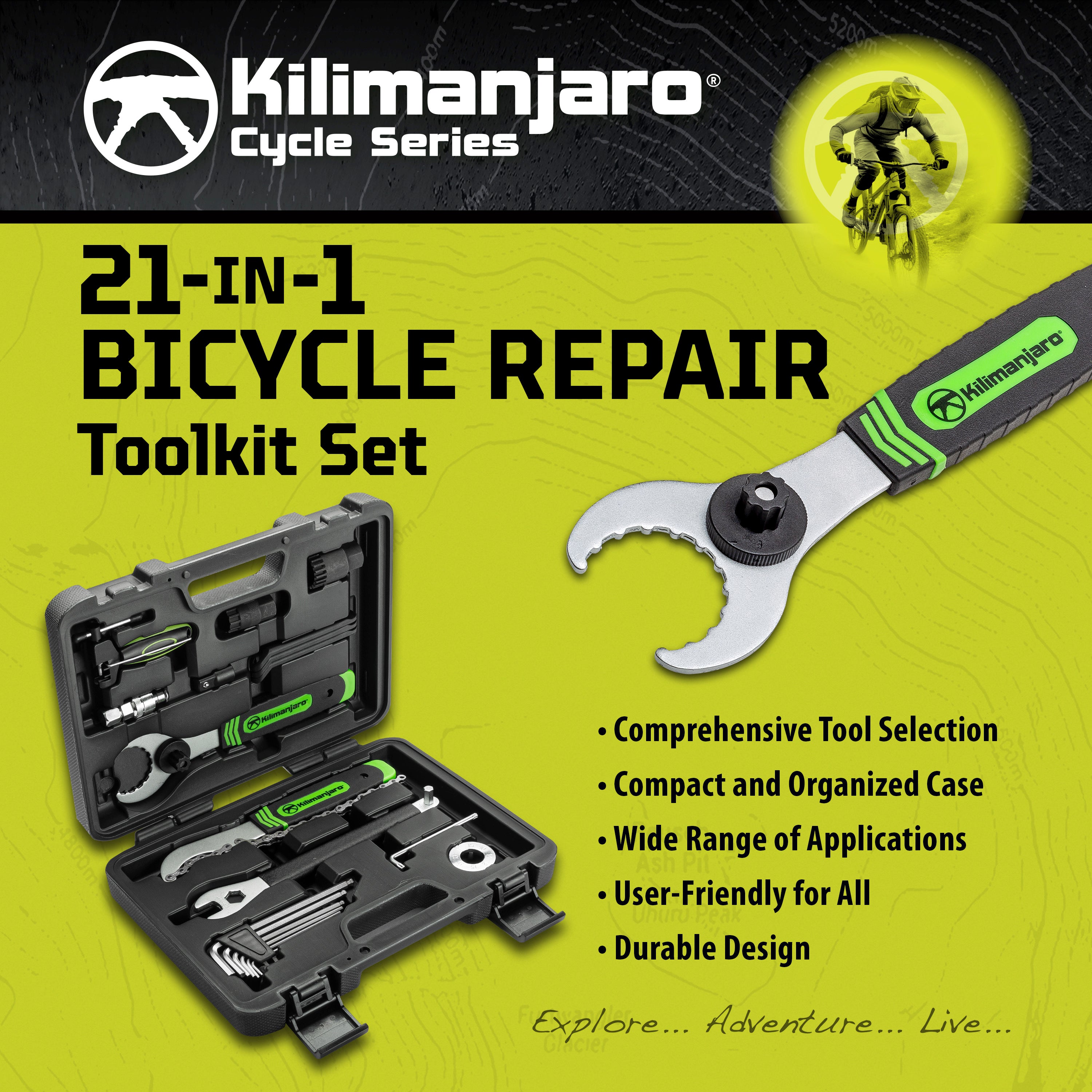 21-in-1 Bicycle Repair Tool Kit Set