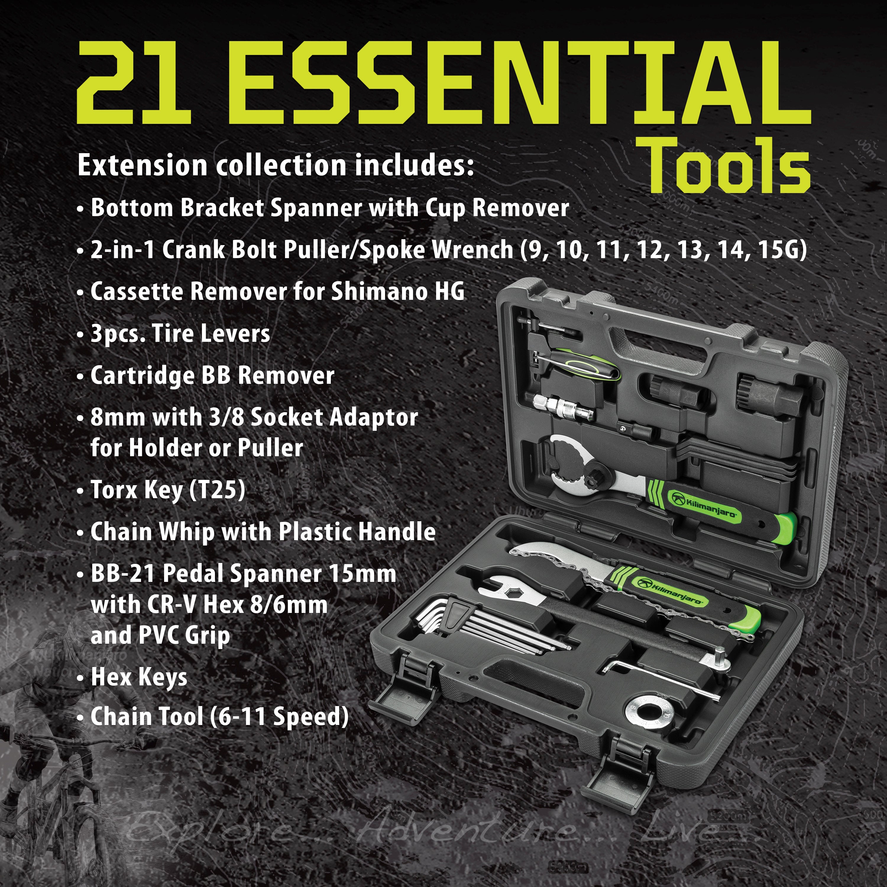 21-in-1 Bicycle Repair Tool Kit Set